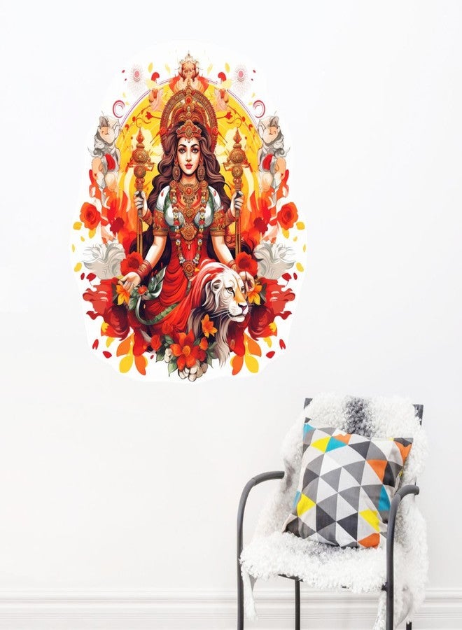 Sticker Studio Durga Maa Wall Sticker for Home Decor - Ideal for Living Room, Bedroom, Hall, Kids Room, Play Room (Size -20 cm x 19cm) - Image 2